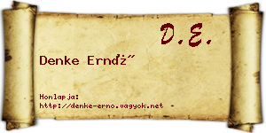 Denke Ernő névjegykártya